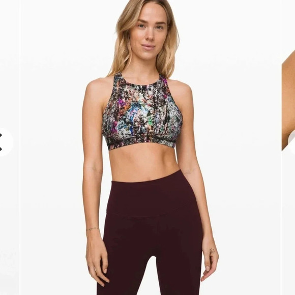 Lululemon Free To Be Serene Sports Bra High Neck Strappy Back Vitalize Multi 4 - Picture 9 of 16